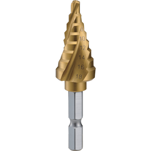 3S-NMS-18G トラスコ中山 TRUSCO 六角軸ステップドリル 3枚刃チタンコーティング 4~18mm【発注単位:1】