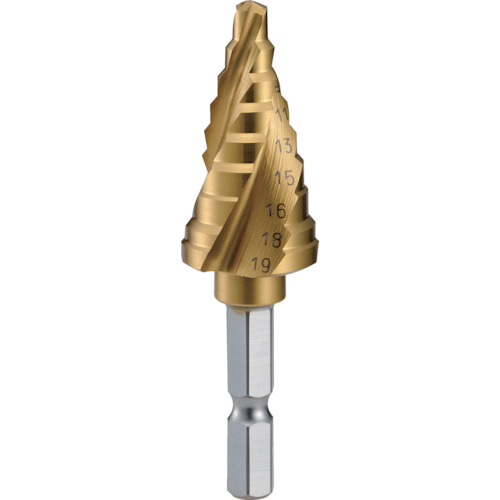 3S-NMS-19G トラスコ中山 TRUSCO 六角軸ステップドリル 3枚刃チタンコーティング 5~19mm【発注単位:1】