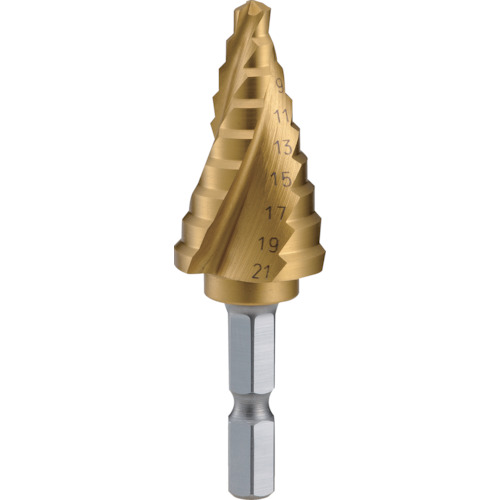 3S-NMS-21G トラスコ中山 TRUSCO 六角軸ステップドリル 3枚刃チタンコーティング 5~21mm【発注単位:1】
