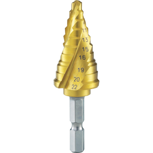 3S-NMS-22G トラスコ中山 TRUSCO 六角軸ステップドリル 3枚刃チタンコーティング 5~22mm【発注単位:1】