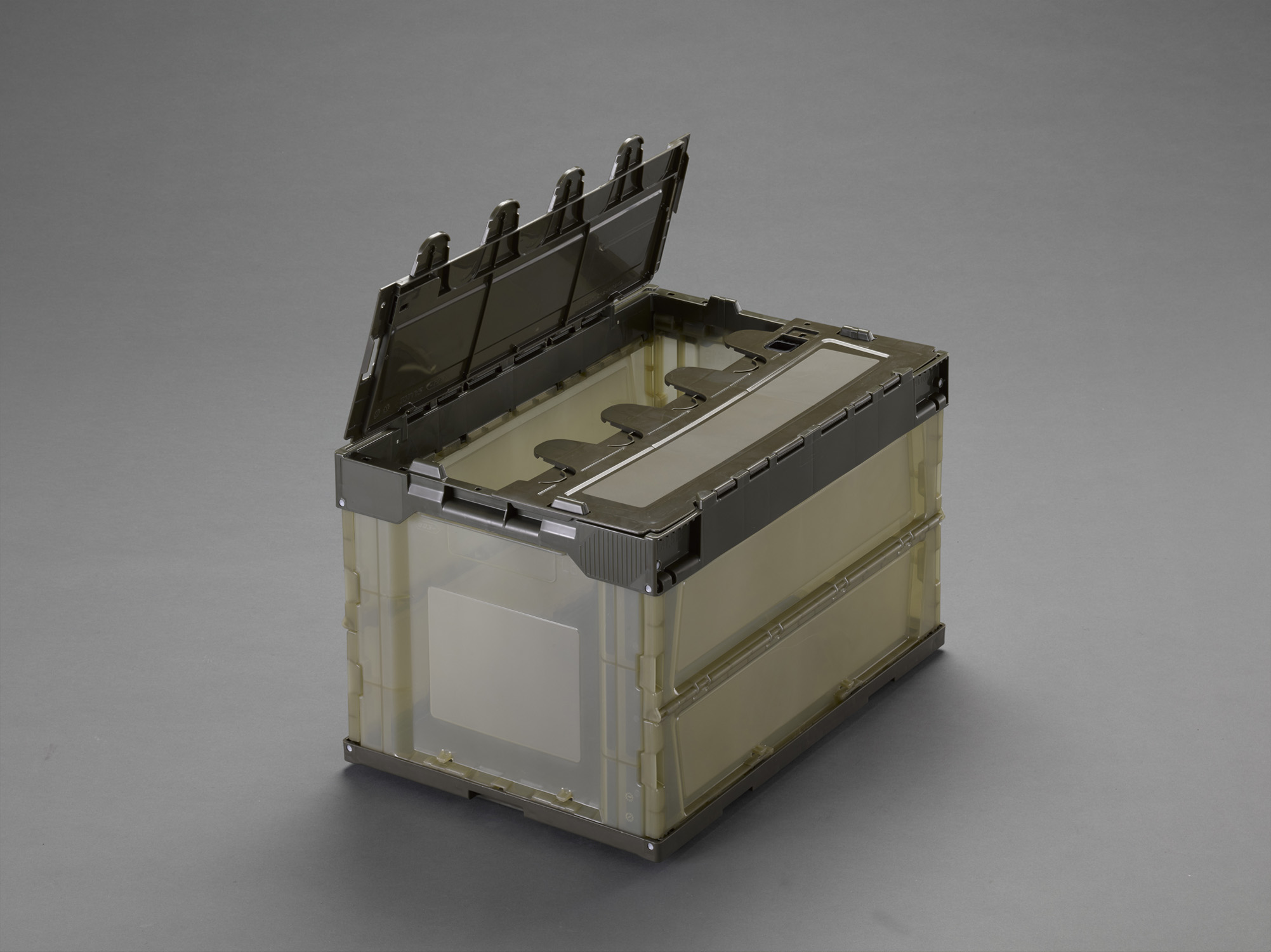 EA506AA-130E エスコ 530x366x334mm/50.4L折畳コンテナ(半透明/蓋/5コ (ESCOオリジナル ポリプロピレン)