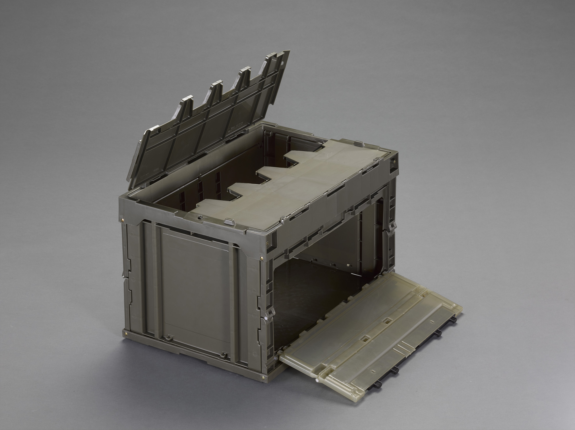 EA506AA-22E エスコ 538x366x334mm/49.7L 折畳コンテナ(OD蓋扉付5個 (ESCOオリジナル ポリプロピレン)