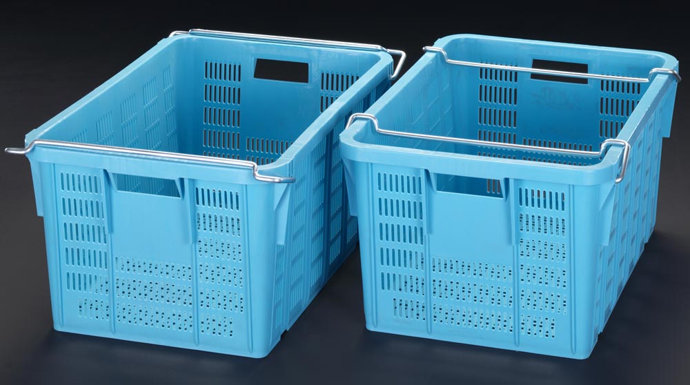 EA506AB-17A エスコ 670x470x333mm/ 81.2L コンテナ(2個) (三甲(サンコー) 81.2L)