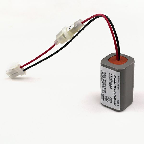 4N06DB相当品 電池屋製新品 三菱電機製誘導灯器具・非常灯器具用交換電池 4.8V600mAh<年度シール付き> コネクター付きそのまま取付できます。