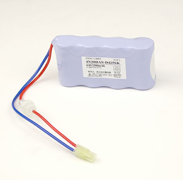 4N20DA相当品 三菱電機製誘導灯器具用交換電池 4.8V2000mAh<年度シール付き> コネクター付きそのまま取付できます。