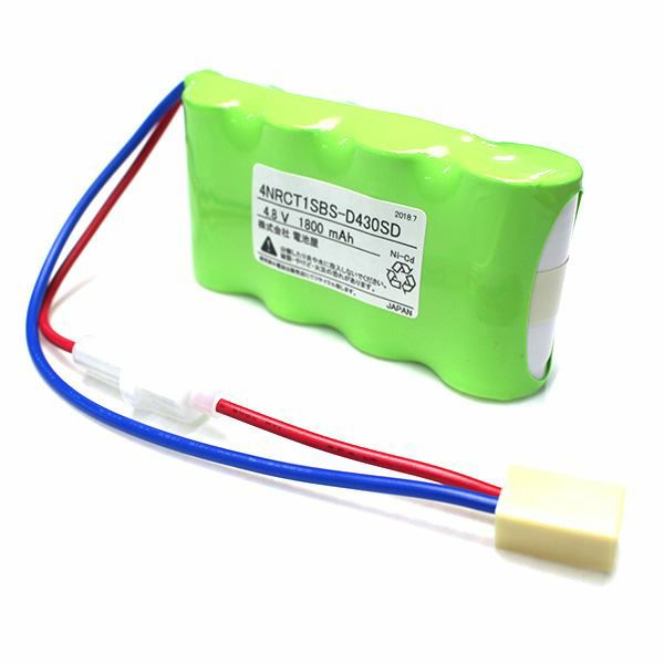 4NR-CT-1SB相当品 電池屋製 新品 日立相当品 誘導灯用交換電池 4.8V1.8Ah <年度シール付き> コネクター付きそのまま取付できます。