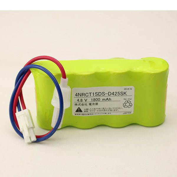 4NR-CT-1SD相当品 (同等品) 電池屋製新品 日立製作所製誘導灯器具電池 4.8V1.8Ah<年度シール付き> コネクター付きそのまま取付できます。