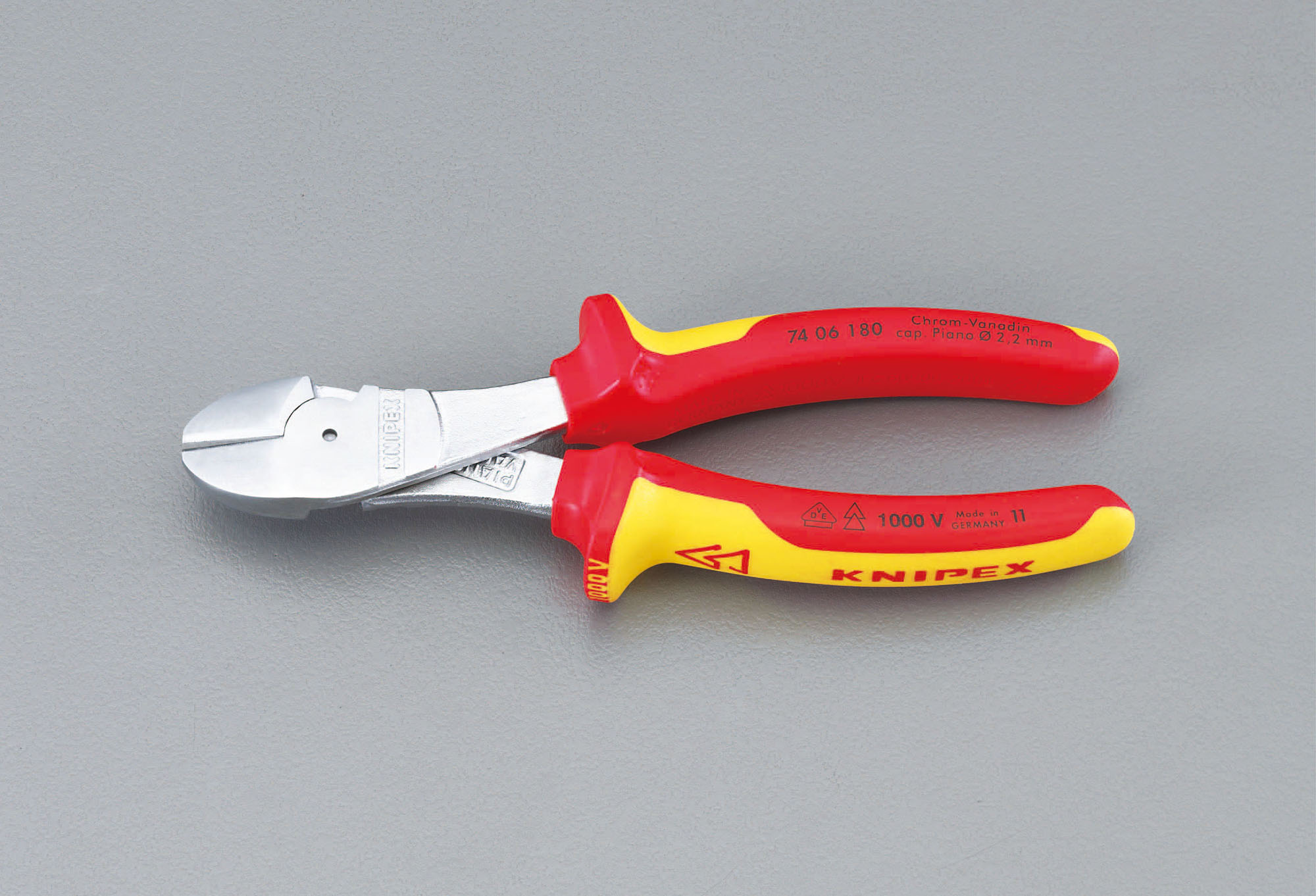 EA536KF-2 エスコ 160mm 強力型ニッパー・絶縁(グリップ付/メッキ) (KNIPEX(クニペックス) 7406160)