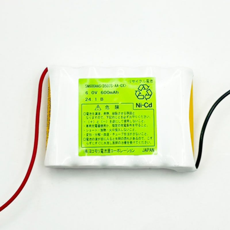 5N-600AA相当品 電池屋製 新品 組電池 SANYO相当品 S型 6V600mAh リード線切りっぱなし
