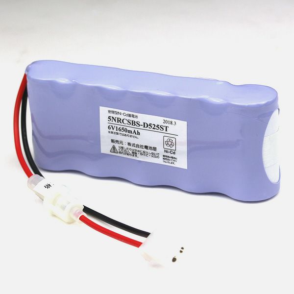 5NR-C-SB相当品 電池屋製 新品 東芝ライテック製誘導灯・非常灯用交換電池  ＜年度シール付き＞ コネクター付きそのまま取付できます。