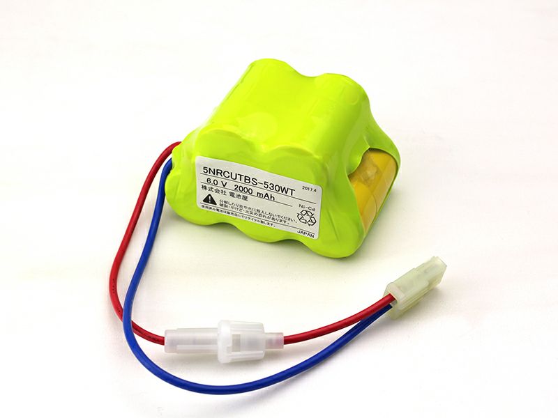5NR-CU-TB相当品 (同等品) 東芝ライテック製非常灯器具用交換電池 6.0V2000mAh <年度シール付き> コネクター付きそのまま取付できます。