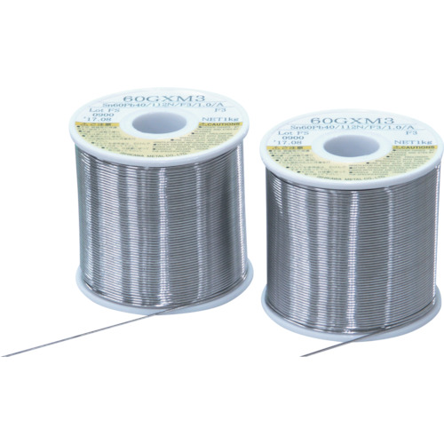 60GXM3-08 石川 やに入りはんだ スーパーロヂン 60GXM3(すず60%/鉛40%)-0.8mm-1kg【発注単位:1】