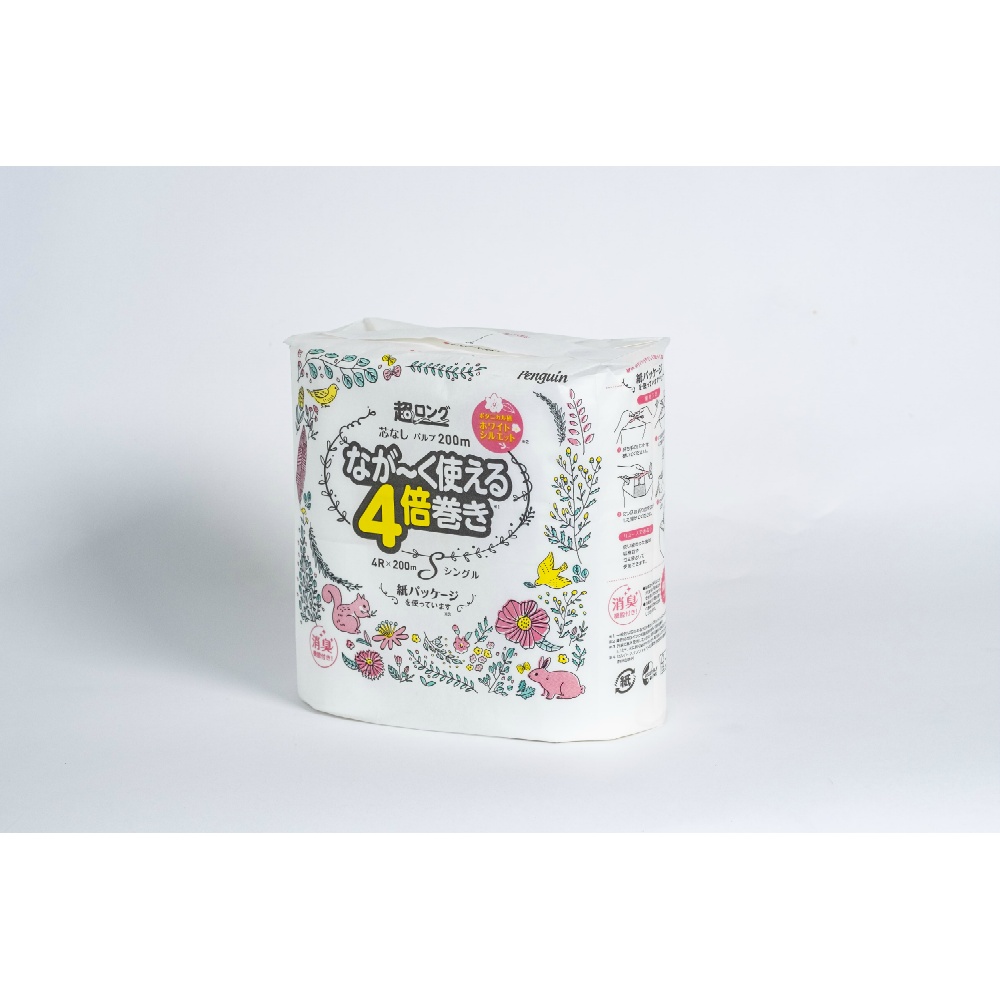 丸富製紙 純正品 ペンギン超ロングパルプ4倍巻き4RS 4902727013577【単品販売。ケース販売ではございません。】