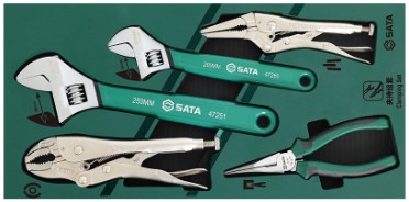 EA687YA-26A エスコ モンキーレンチ&プライヤーセット(トレー入) (SATA 09909A)