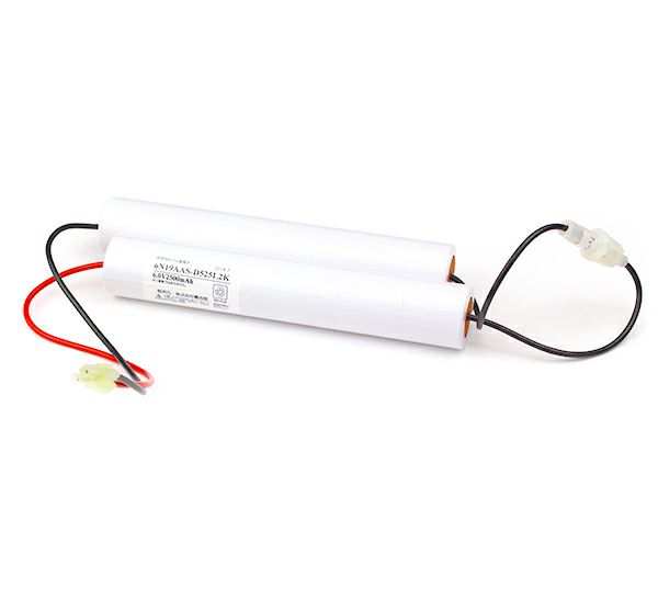 6N19AA相当品(同等品) 三菱電機製非常灯器具用交換電池 6.0V1800mAh<年度シール付き> コネクター付きそのまま取付できます。