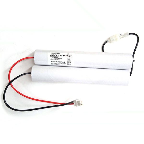 6NR-CY-2LA相当品 (同等品) 電池屋製新品 日立製作所製非常灯用交換電池 7.2V3000mAh<年度シール付き> コネクター付きそのまま取付できます。