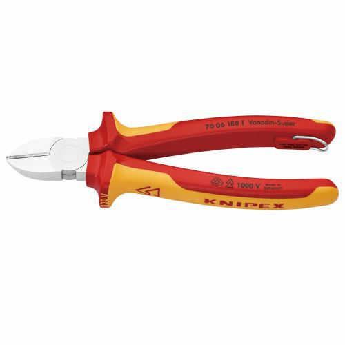 7006-180TBK 絶縁斜ニッパー 落下防止 (BK) KNIPEX(クニペックス)