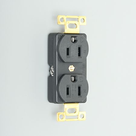 7110GDXL アメリカン電機 平刃形・2ヶ 接地形2P 15A 125V (NEMA 5-15) 複式ハイパー埋込コンセント
