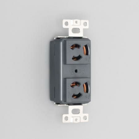 7110GHDZ-BK アメリカン電機 抜止形 複式横型埋込コンセント 黒 接地2P 15A 125V