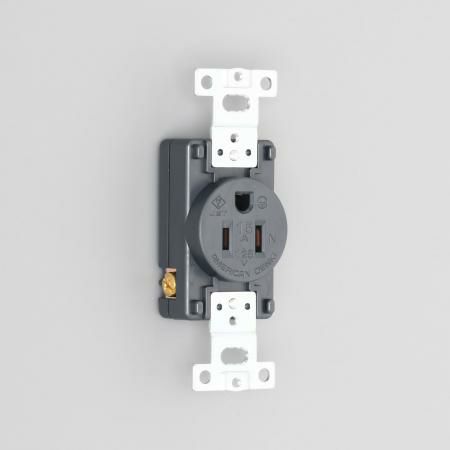 7110GN アメリカン電機 埋込コンセント 接地形2P 15A 125V <平刃形 NEMA規格5-15>