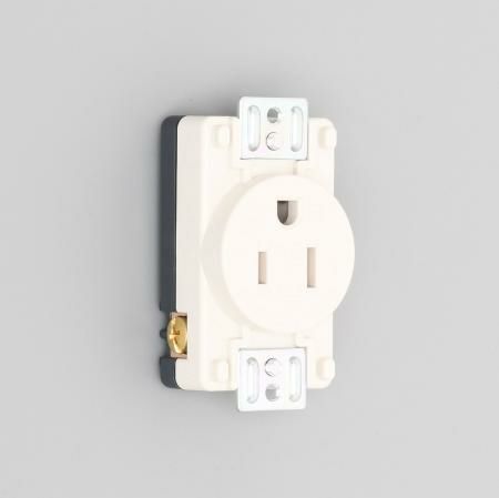 7110GN-P-IV アメリカン電機 パネル用コンセント 白 接地形2P 15A 125V <平刃形 NEMA規格5-15>