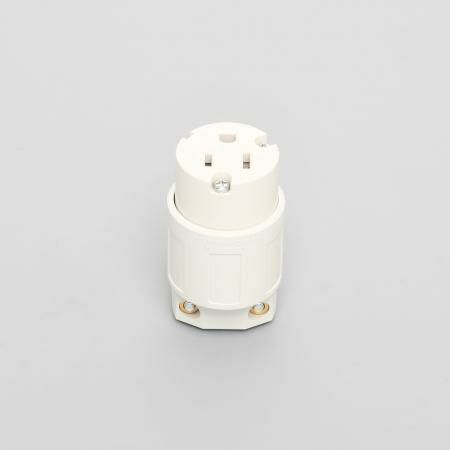 7114GN-IV アメリカン電機 コードコネクタボディ (ナイロンカバー) 白 接地形2P 15A 125V <平刃形 NEMA規格 5-15> 【全国一律送料450円】