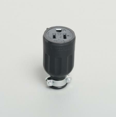7114GR アメリカン電機 コードコネクタボディ ゴムカバー 接地形2P 15A 125V <平刃形 NEMA規格 5-15>
