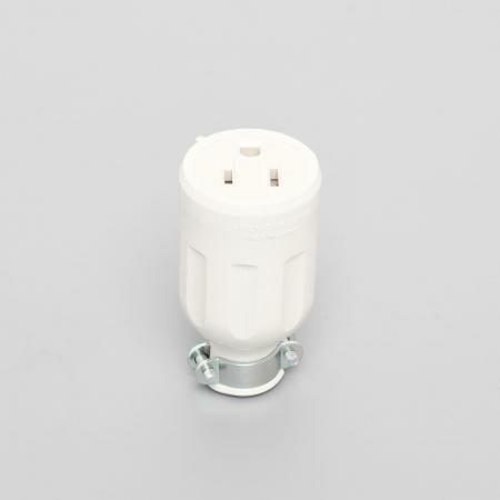 7114GR-IV アメリカン電機 コードコネクタボディ ゴムカバー 白 接地形2P 15A 125V <平刃形 NEMA規格 5-15>