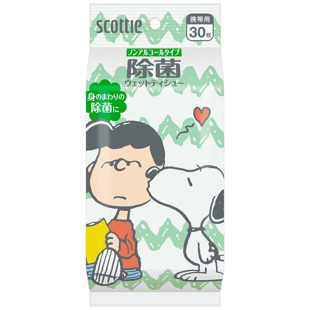 日本製紙クレシア 純正品 スコッティ ウェットティシュー 除菌 ノンアルコールタイプ スヌーピー 30枚 4901750766061【単品販売。ケース販売ではございません。】