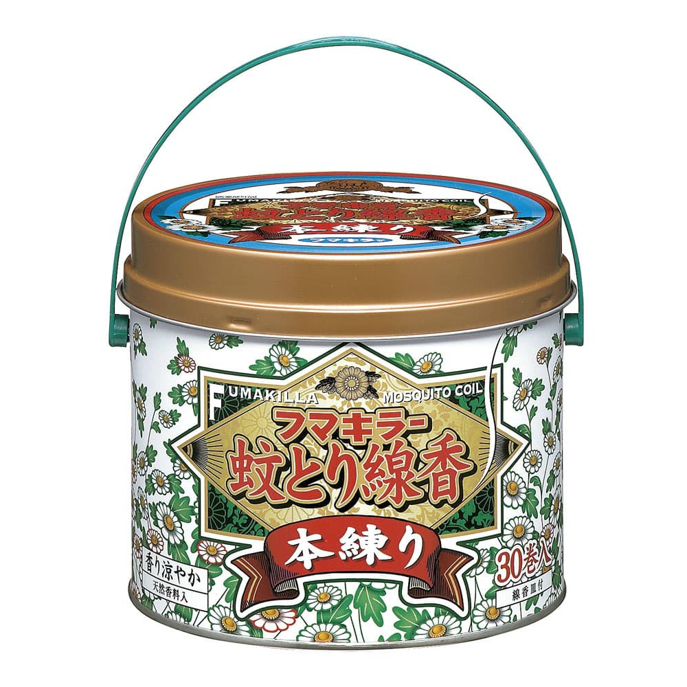 フマキラー 純正品 フマキラー 蚊とり線香本練り 30巻缶入 4902424409789【単品販売。ケース販売ではございません。】