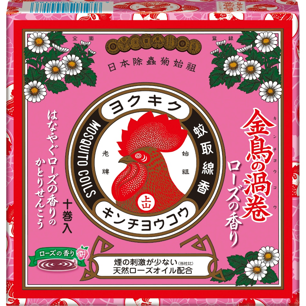 大日本除虫菊（金鳥） 純正品 金鳥の渦巻Ｖローズの香り 4987115000186【単品販売。ケース販売ではございません。】