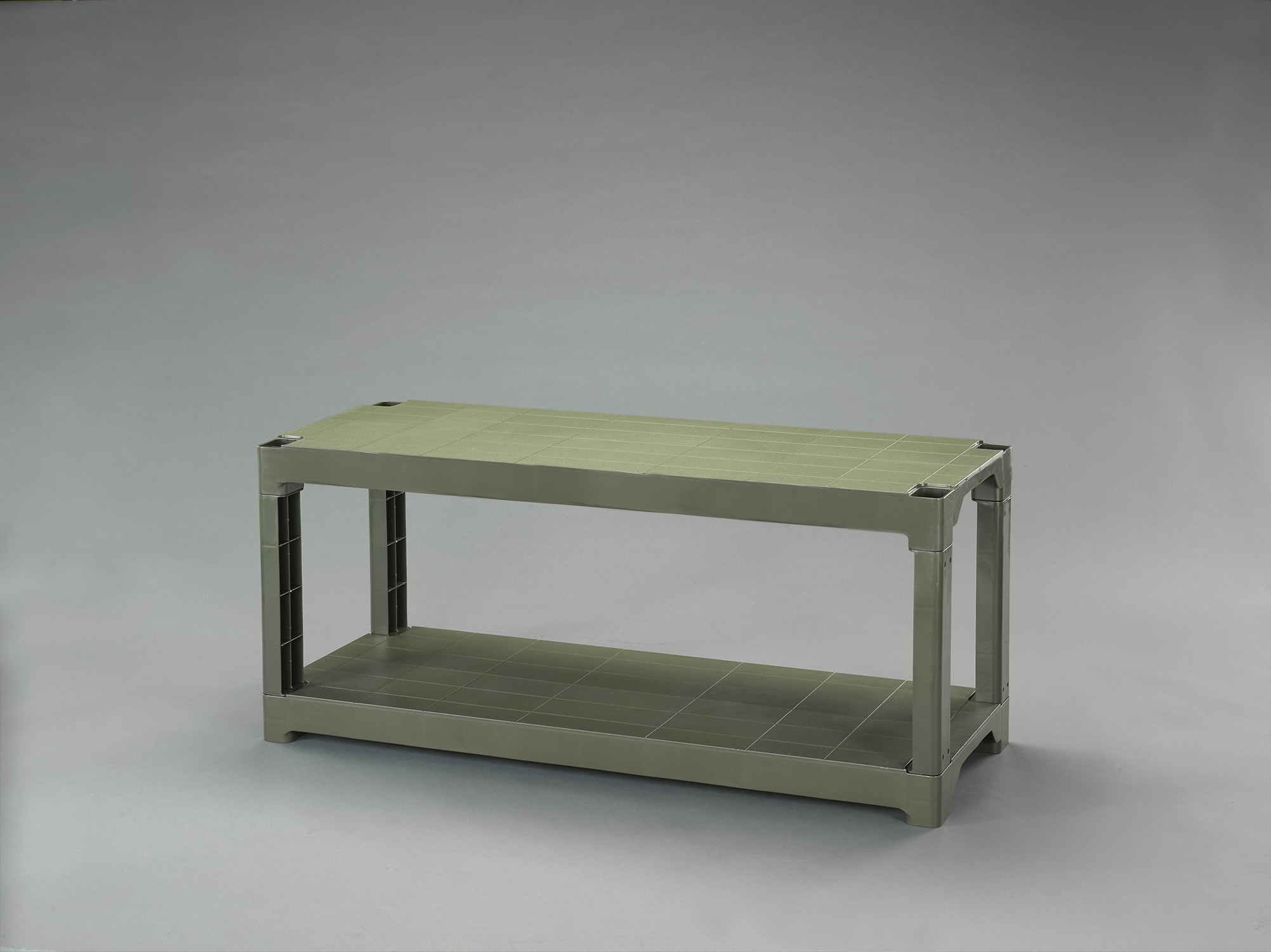 EA976AL-42 エスコ 1200x450x 515mm/2段 プラスチック棚(OD色) (ESCOオリジナル 【お客様組立品】)