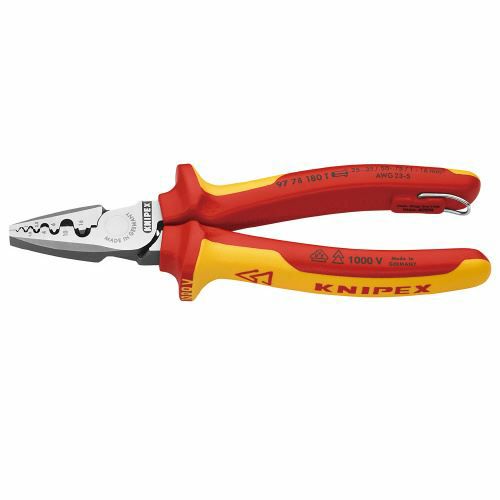 9778-180TBK 絶縁圧着ペンチ 落下防止 (BK) KNIPEX(クニペックス)