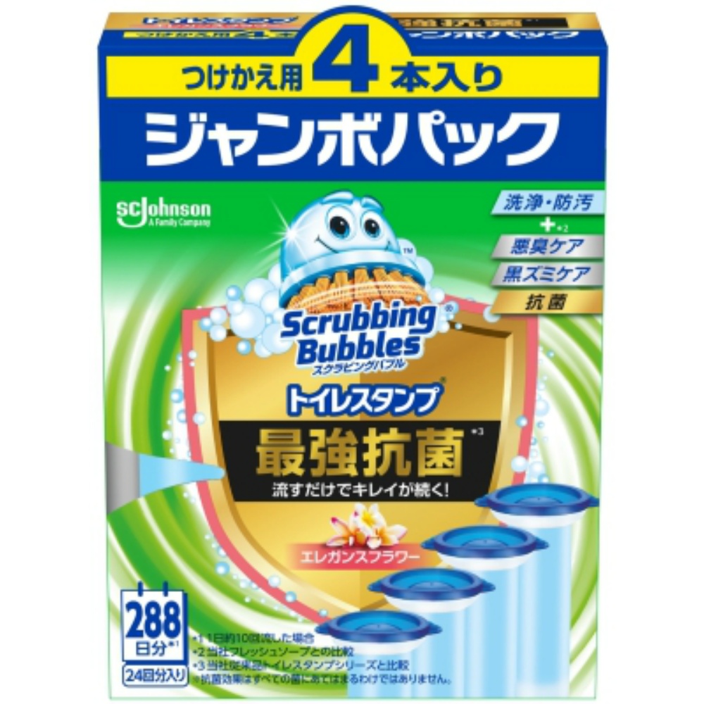 ジョンソン 純正品 スクラビングバブル トイレスタンプ最強抗菌 エレガンスフラワー替え4P 4901609016194【単品販売。ケース販売ではございません。】