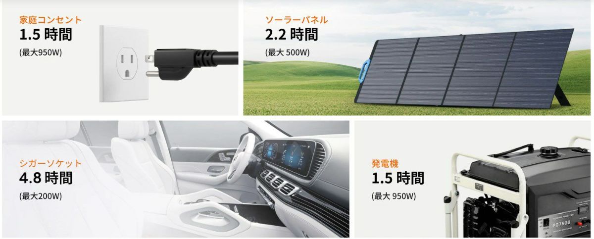 多彩な充電方法
