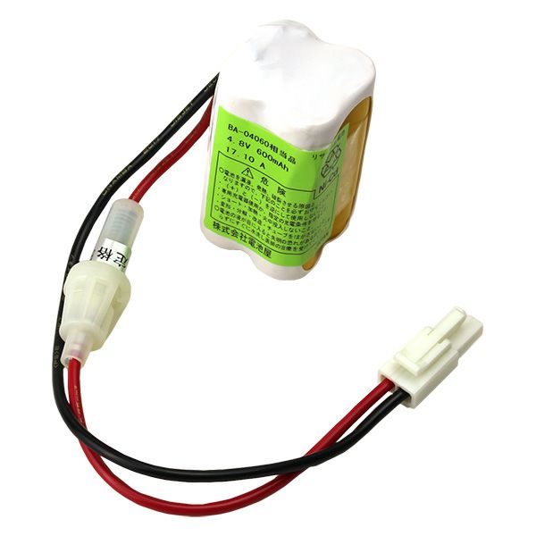 BA-04060相当品 誘導灯用交換電池 4.8V600mAh コネクタ付 電池屋製オーデリック同等品 <年度シール付き>