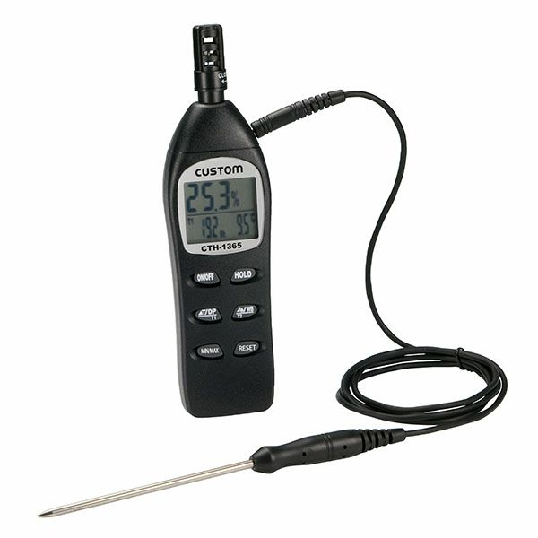 【価格確認中】CTH-1365 カスタム 周囲環境温度、乾球温度、湿球温度、露点温度の4つと湿度測定可能なデジタル温湿度計