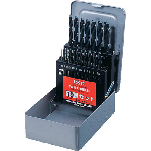 D19-S イシハシ精工 ISF ストレートドリル 19本組セット(スチールケース入り)【発注単位:1】
