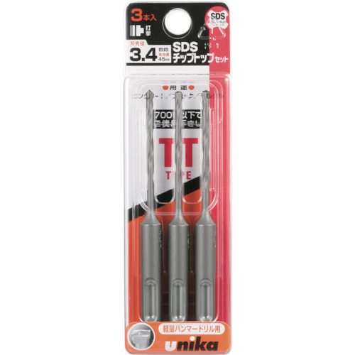 DP3-T35 ユニカ UNIKA チップトップドリルセット 3.5mm 3本セット【発注単位:1】