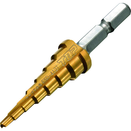 ESD-412T トップ工業 TOP 電動ドリル用タップ下穴用ステップドリル 7段 穴あけ寸法Φ3.3~13.0【発注単位:1】