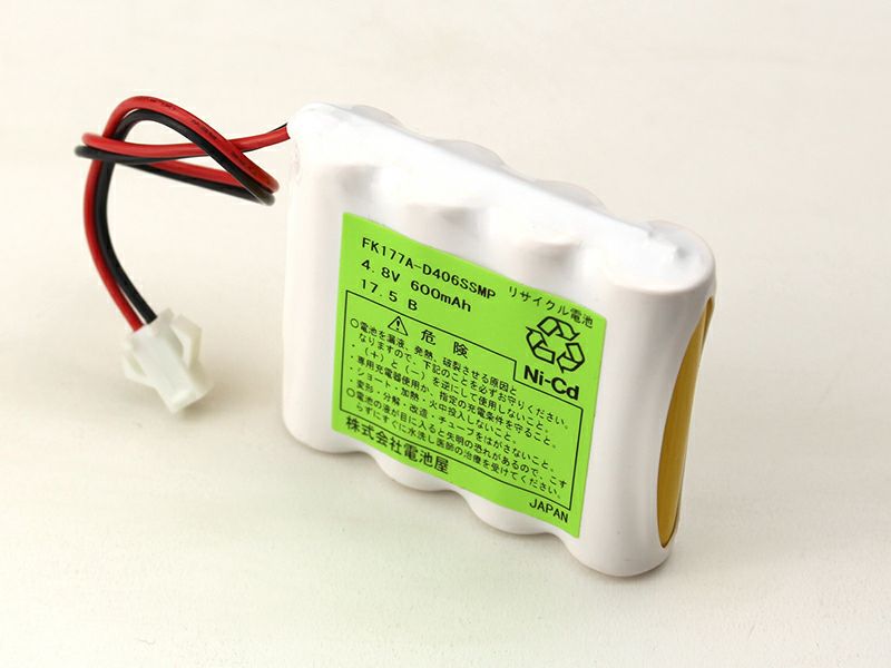 FK177A相当品(同等品) 電池屋製 新品 <FK740相当品(同等品)> 4.8V 600mAh<年度シール付き> コネクター付きそのまま取付できます。