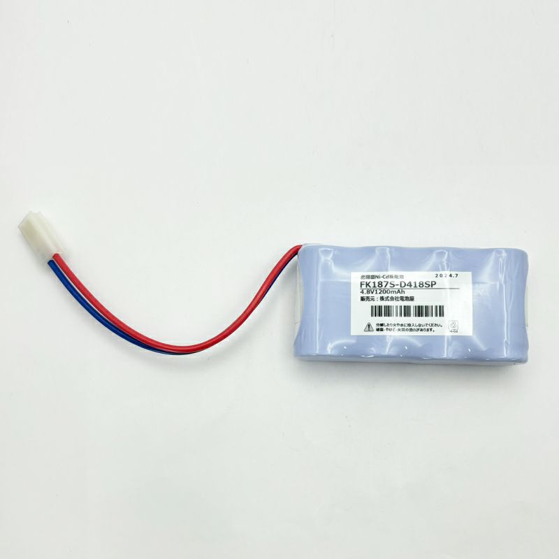 FK187相当品 電池屋製 新品 パナソニック製誘導灯用交換電池 4.8V 1200mAh＜年度シール付き＞ コネクター付きそのまま取付できます。