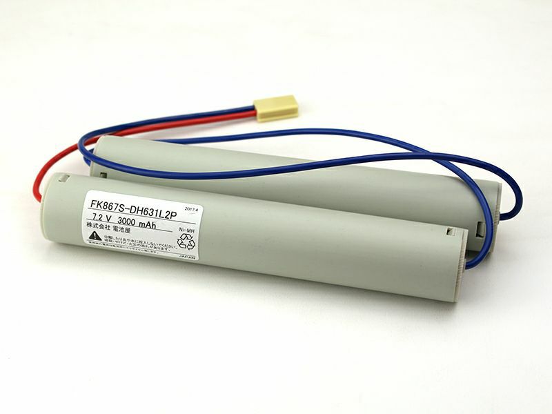 FK648相当品 電池屋製新品 パナソニック製誘導灯用交換電池 7.2V2500mAh<年度シール付き> コネクター付きそのまま取付できます。<FK348/FK869/FK867相当品(同等品)>(FK148後継品)