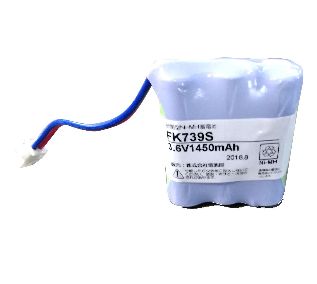 FK739相当品 電池屋製 新品 パナソニック製非常灯器具用交換電池 3.6V1450mAh <年度シール付き> コネクター付きそのまま取付できます。