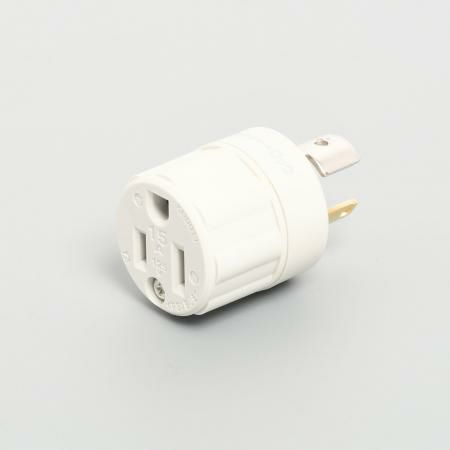 KD0011 アメリカン電機 アダプター 引掛形→平刃形 白 接地形2P 15A 125V 【全国一律送料450円】