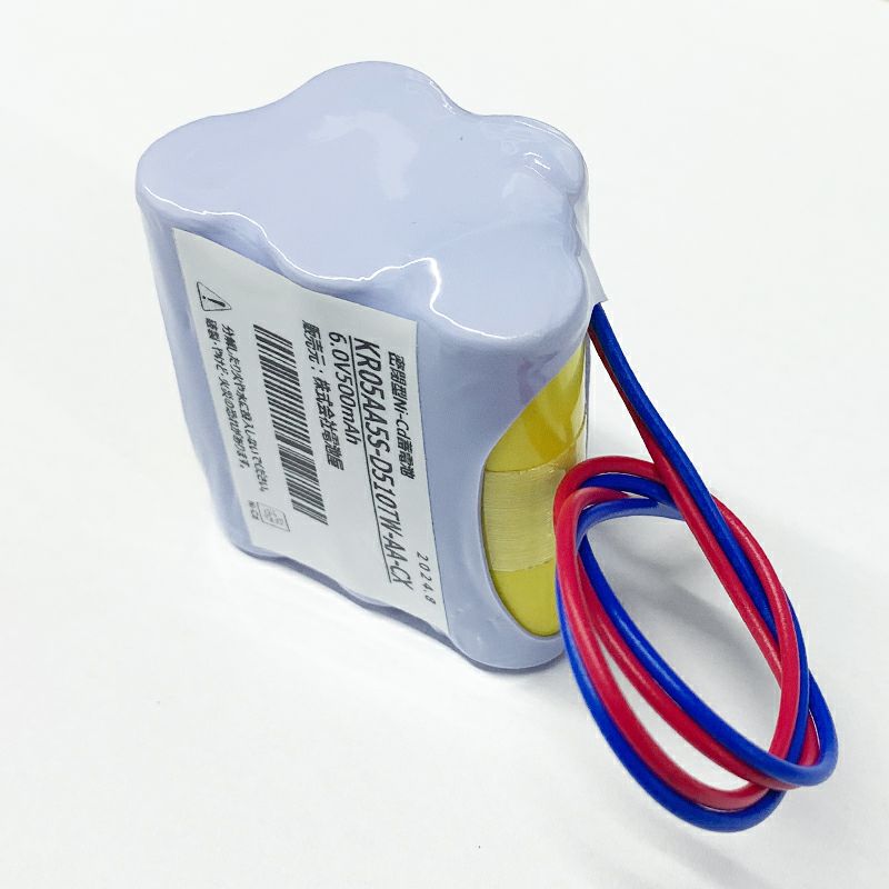 KR0.5AA-5相当品 組電池 俵型 6.0V500mAh リード線切りっぱなし