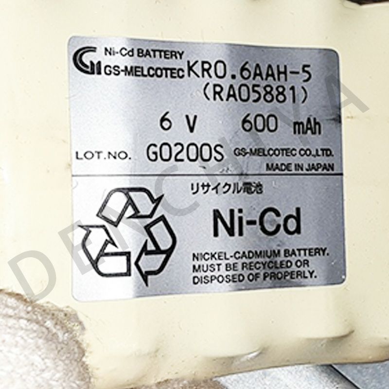 KR0.6AAH-5相当品 6V600mAh S型 GSメルコテック相当品 RA05881相当品 コネクターなしリード線のみ