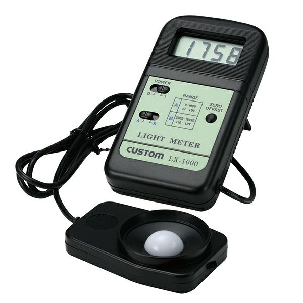 【価格確認中】LX-1000 カスタム 作業時に表示の確認がしやすい、本体-センサー間がセパレート式の照度計