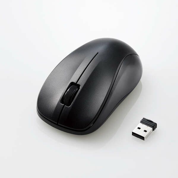 【一時販売休止】M-S2DLKBK/RS エレコム 無線レーザーマウス(ブラック)簡易包装