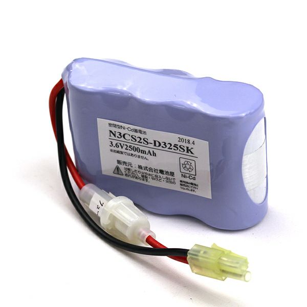 N3-CS2 相当品(同等品) 岩崎電気相当品 3.6V2500mAh <年度シール付き> コネクター付きそのまま取付できます。